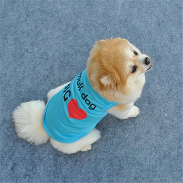 

dog apparel letters heart printing small pet clothes sleeveless summer t-shirt vest