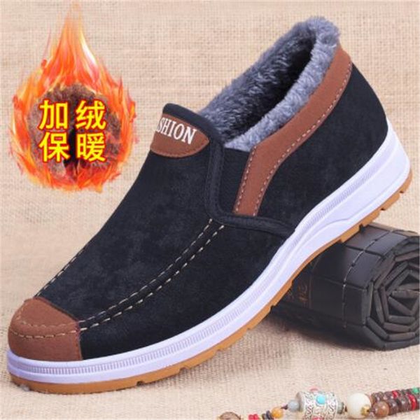 

comfortable and warm mens cotton shoes winter black gray blue comfort plush thickening outdoor casual shoes big size eur47