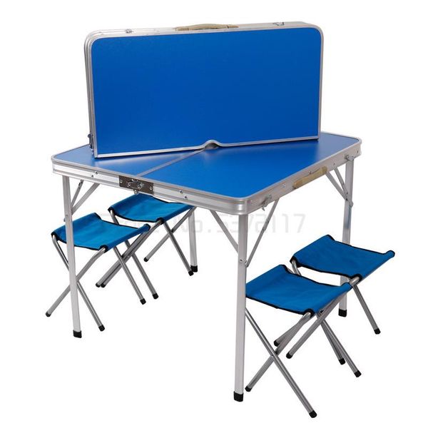

camp furniture outdoor table and chairs aluminum alloy portable folding car-mounted camping barbecue propaganda tables mesa plegable