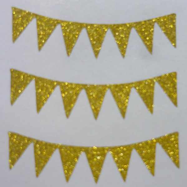 

pennant banner gold glitter sticker label envelope seals gift wrap