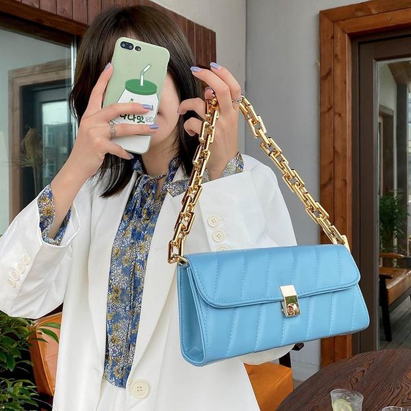 

evening bags 2021 women's brand fashion ladies small square handbag clutch purse female white leather chain shoulder underarm tote