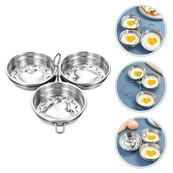

bowls 1pc bowl with love shape household egg custard mold kitchen supply (silver)