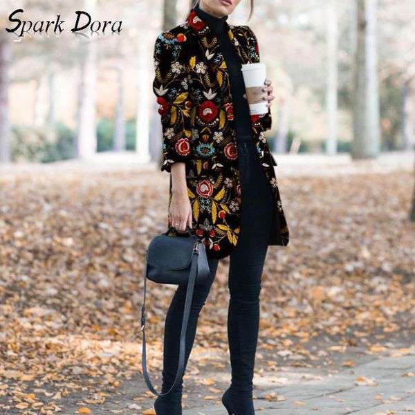 

women clothes temperament fashion v-neck streetwear long sleeve hit color plus size coats and jackets women's, Black;brown