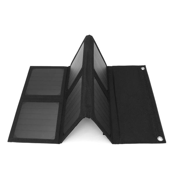 25W 5V Складная солнечная панель зарядное устройство Power Bank Dual USB камуфляж рюкзак для кемпинга для кемпинга для Huawei iPhone Samsung - черный