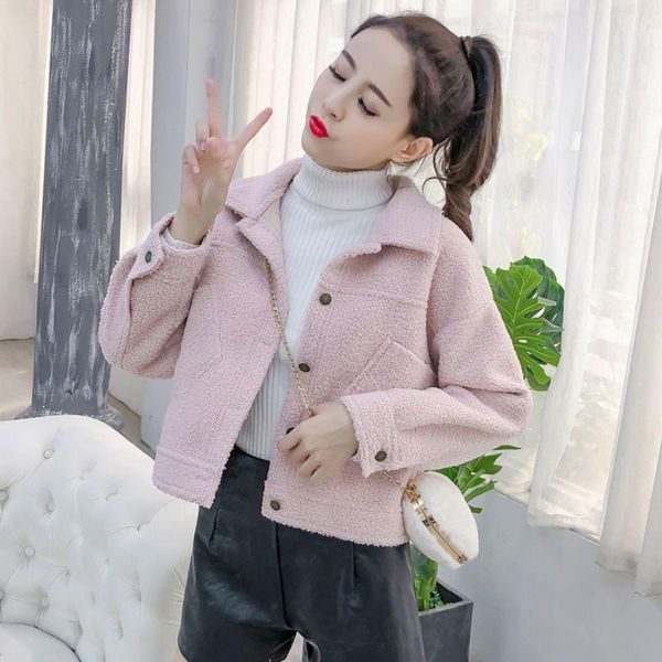 

women's jackets female turn-down collar pockets coat women fashion solid color casual long sleeve single breasted coats, Black;brown
