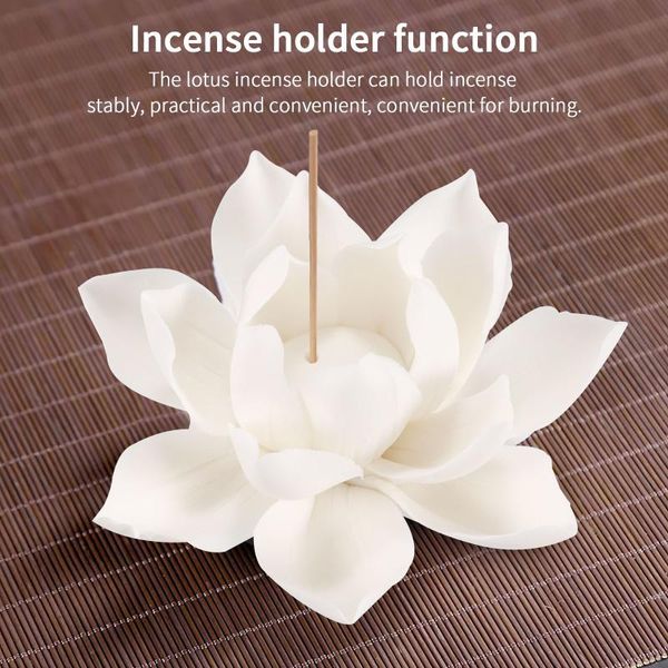 

fragrance lamps ceramic white lotus incense home decoration stick holder buddhist censer use in office teahouse