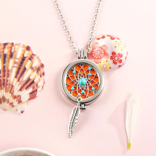

pendant necklaces aroma diffuser silver necklace open antique vintage lockets perfume essential oil with pads