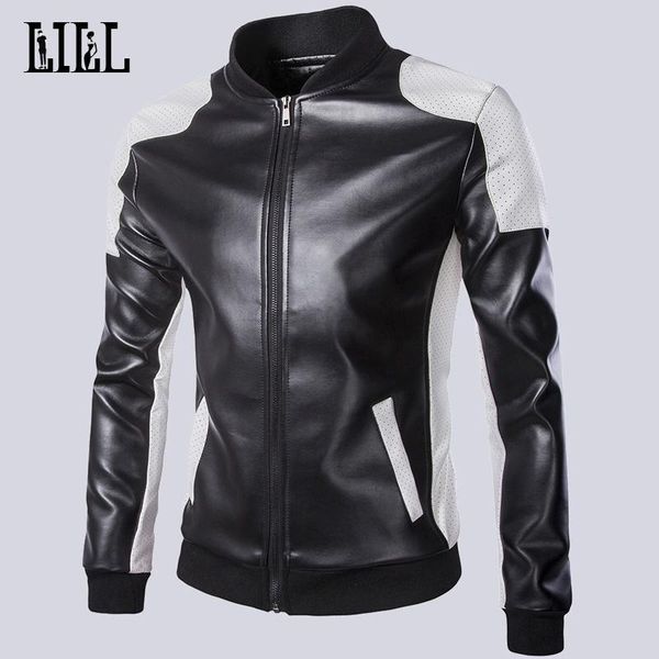 

men's fur & faux 2021 spring men fashion motorcycle jackets autumn male casual coats bomber jacket mens leather for sale 5xl,uma297, Black