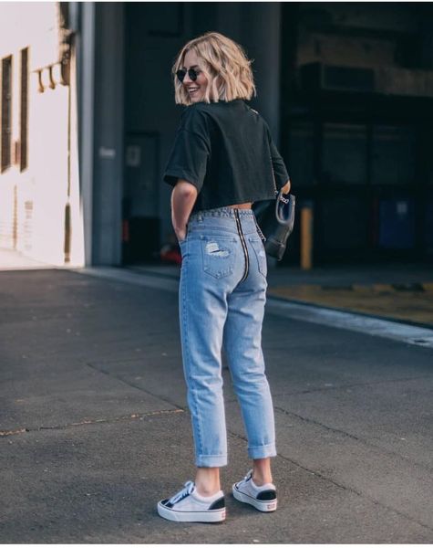 

women's jeans personality back zipper for women plus size high waist slim with rips in th bupencil denim pants, Blue