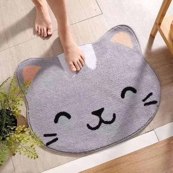 

carpets bathroom door floor mats cartoon cute cat absorbent non-slip entrance living room