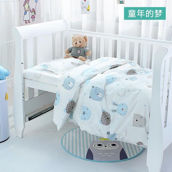 

bedding sets 3pcs baby cot for boy girl bedroom cartoon soft cotton crib linen set include pillowcase bed sheet duvet cover no filler