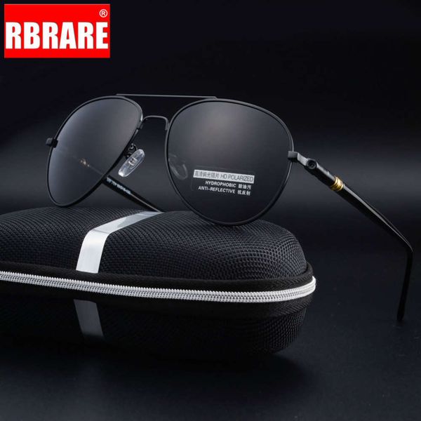 

classic polarized light sunglasses men luxury brand designer glass retro metals driving male goggle no box, Black