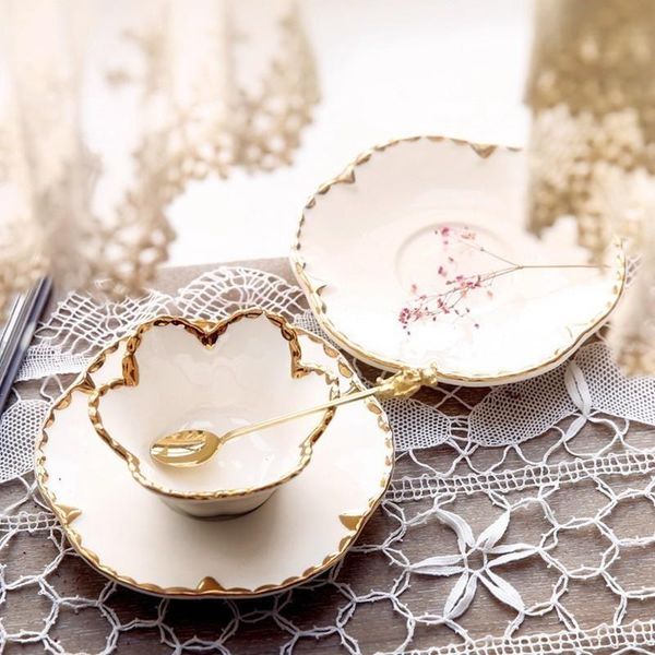 

bowls european bone china hand-painted phnom penh flower bowl set afternoon tea snack mini dessert