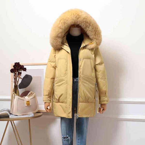 

sedutmo women's long duck down et, fur hooded robe, large pocket thick casual coat, ed1240, winter and autumn, Black
