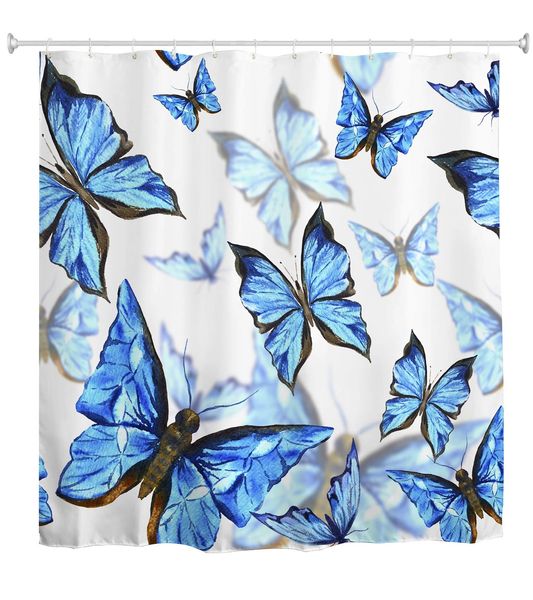 

flower shower curtain watercolor spring green leaves flowers on white background fabric waterproof shower curtain