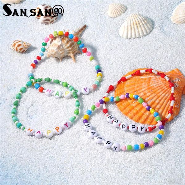 

beaded, strands cute letter beaded bracelet for women girls multicolour words beads candy color sweet children kids gifts, Black