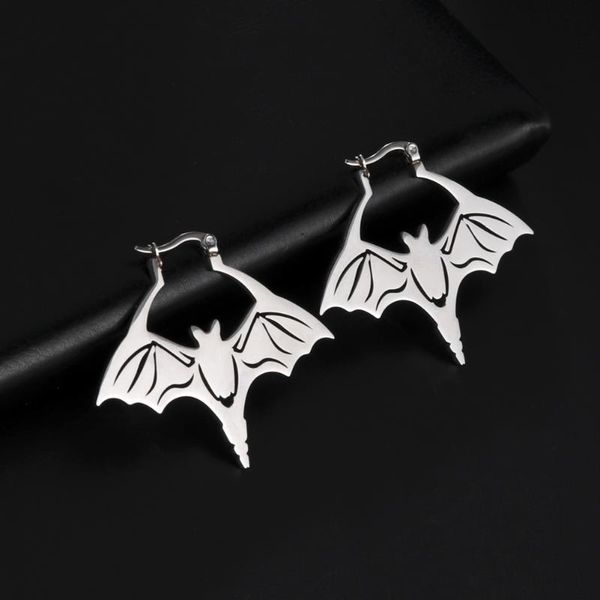 

dangle & chandelier sipuris punk retro bat earrings stainless steel gothic victorian for women girls party cool halloween jewelry, Silver
