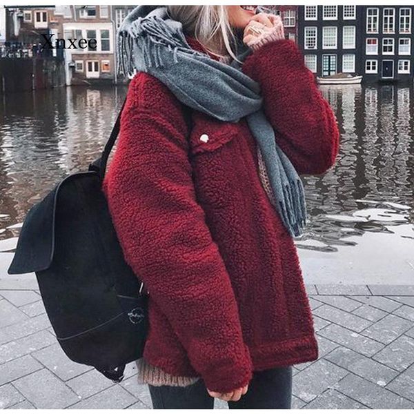 

women's fur & faux fashion winter wool coat single-breasted belt pocket casual mexican jacket, Black