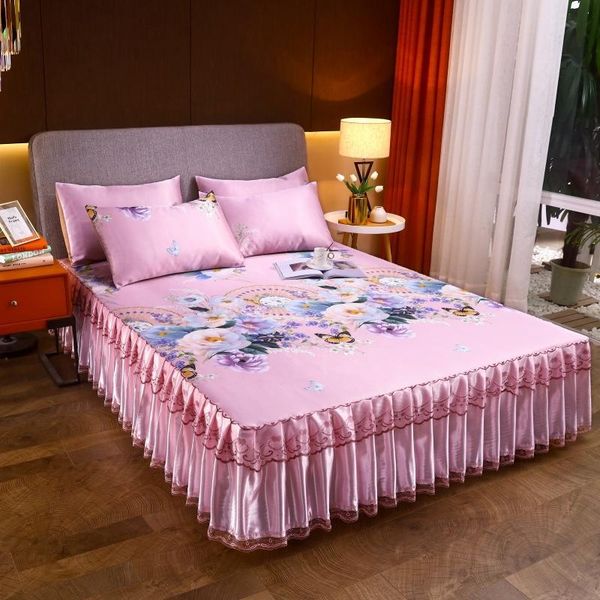 

sheets & sets summer bed skirt sheet set includes case and reactive printing mattress cover to decorate the bedroom