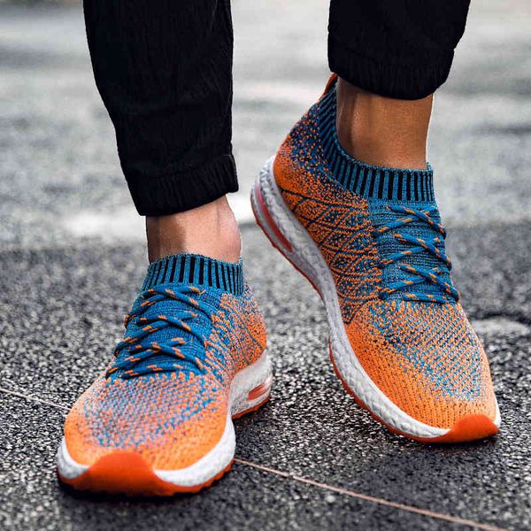 

shoe men mesh beathable air casual slide into summer socks male tennis shoes size tyh7 l82z, Black