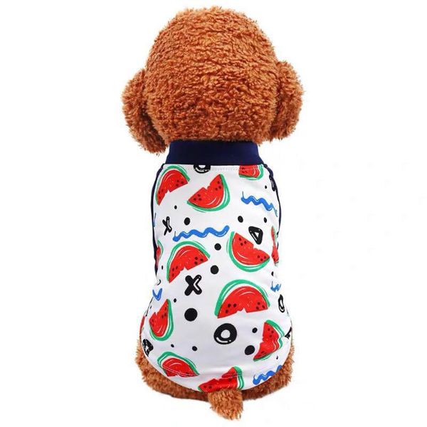

dog apparel trsnser shirt pet summer wavy watermelon print temperament dogs leisure shirts costume clothings for 19june17