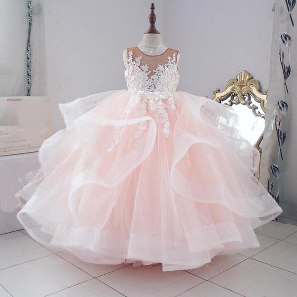 

sleeveless flower girls dresses for wedding lace ball gown children first communion dress pography props ag0405 girl's, Red;yellow