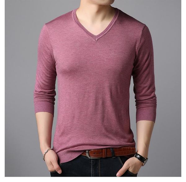 

men's sweaters men v-neck long-sleeved clothing 2021 autumn winter slim bottoming shirt zde2246, White;black