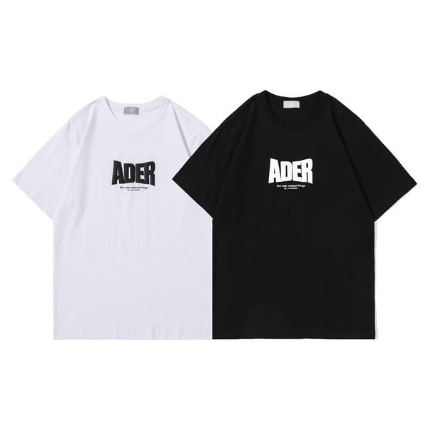 

men's t-shirts 2021 summer ader error t-shirt men women 1:1 black white casual loose and simple wild short sleeve, White;black