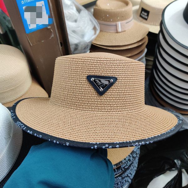 

2021 khaki white little letter beach hat summer fashion street hats for woman adjustable caps womens cap one color quality, Blue;gray