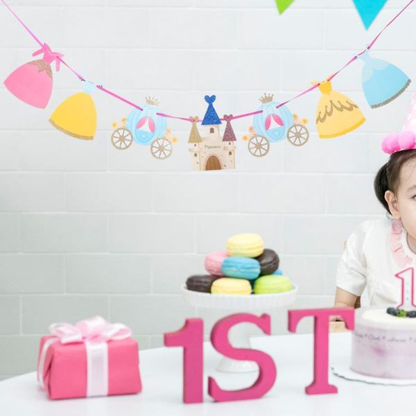 

party decoration 3.5m bunting banner paper garland birthday for baby girls