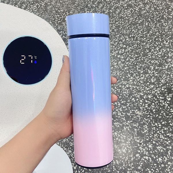 

bottle 20x6.5cm 500ml insulation stainless steel vacuum flask smart lcd screen display temperature cd water bottles