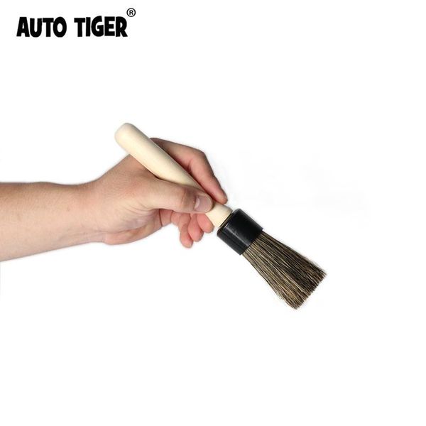 

car sponge auto tiger wooden handle boar bristle detail brush beauty cleaning kit dashboard air outlet cl