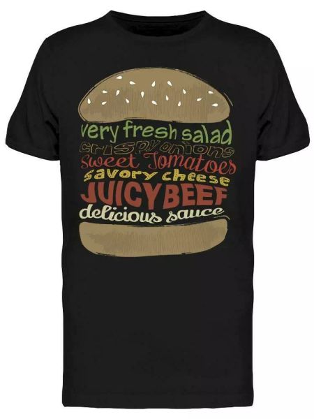 

Hamburger Fresh Salad Tee Men's -Image by Shutterstock, White;black