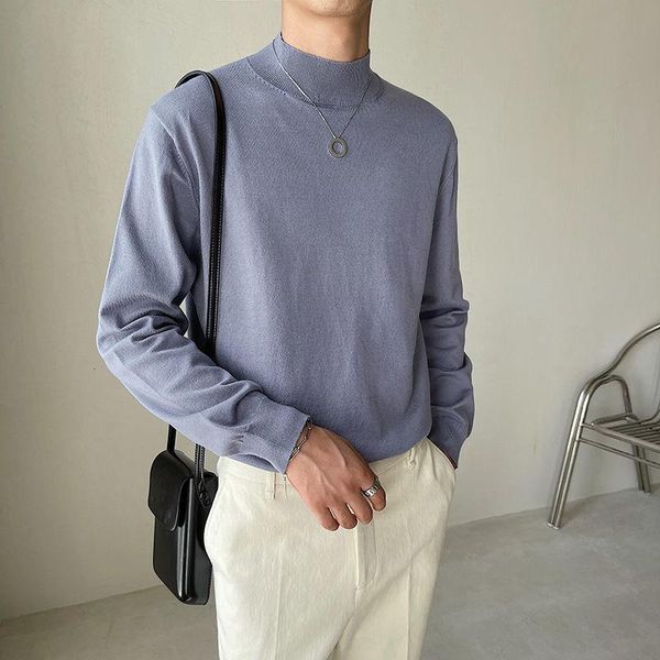 

men's sweaters solid color comfortable soft knitted sweater club outfits herren pullover fall winter simple home pull homme for men, White;black