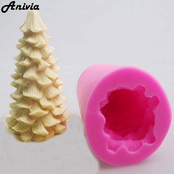 

cake tools 3d christmas tree candle mold soap mould flexible silicone icing
