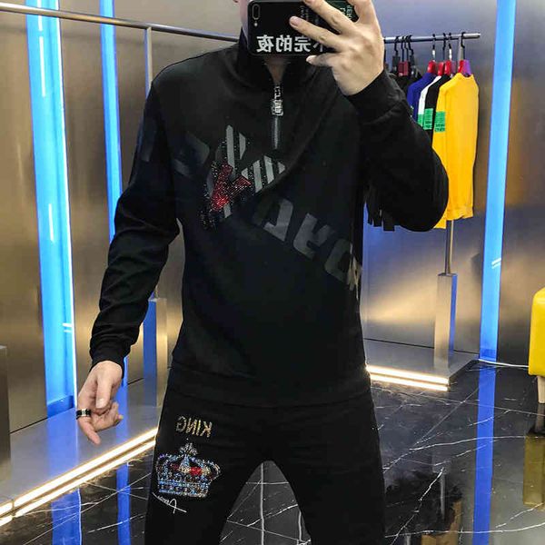 

hoodies autumn men's custom printed letter black short shirt