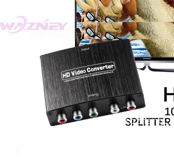 

audio cables & connectors 50set 4k to ypbpr+r/l rca rgb adapter connector hd video converter with power supply for projector pc laptop