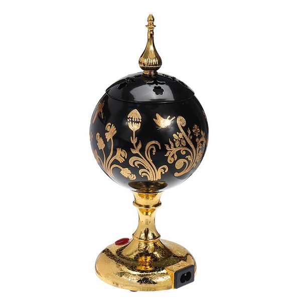 

mini electric burner arabian islamic style incense bakhoor square pearl metal positive home fragrance lamps