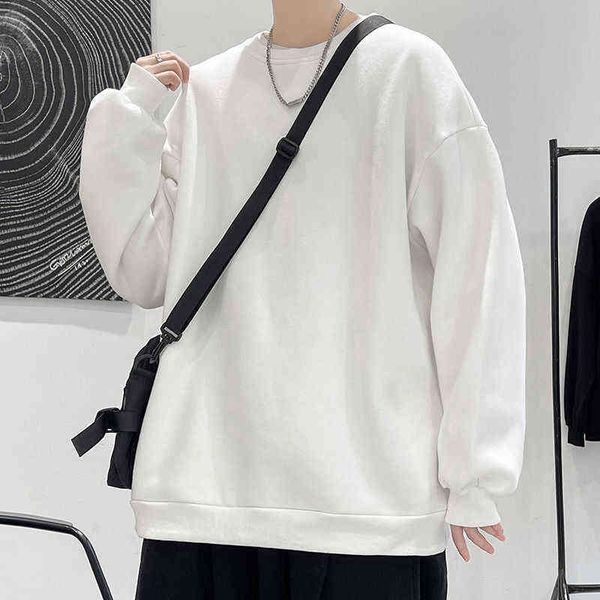 

jin mai men's sweater 2021 new guochaogao street hip hop hoodie autumn clothes loose bf trend ins coat pure white s, Black