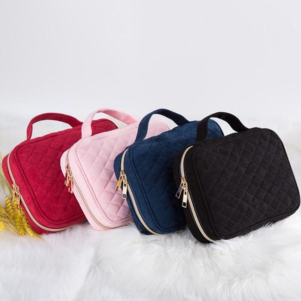 

travel jewelry box necklace earrings rings bracelet organizer carrying case 83xf pouches, bags, Pink;blue
