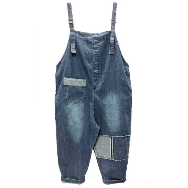 

women's jumpsuits & rompers spring summer women denim jumpsuit ladies loose jeans female casual pocket sleeveless vintage overall, Black;white