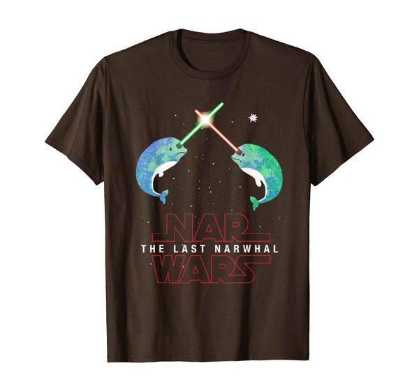 

nar wars parody - funny narwhals lover gift t-shirt, White;black