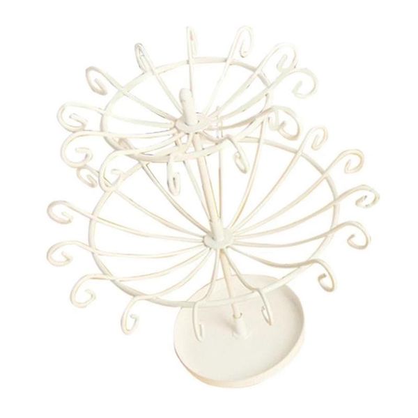 

jewelry pouches, bags rotating organizer iron display stand rack dish holder for earrings necklace bracelet, Pink;blue