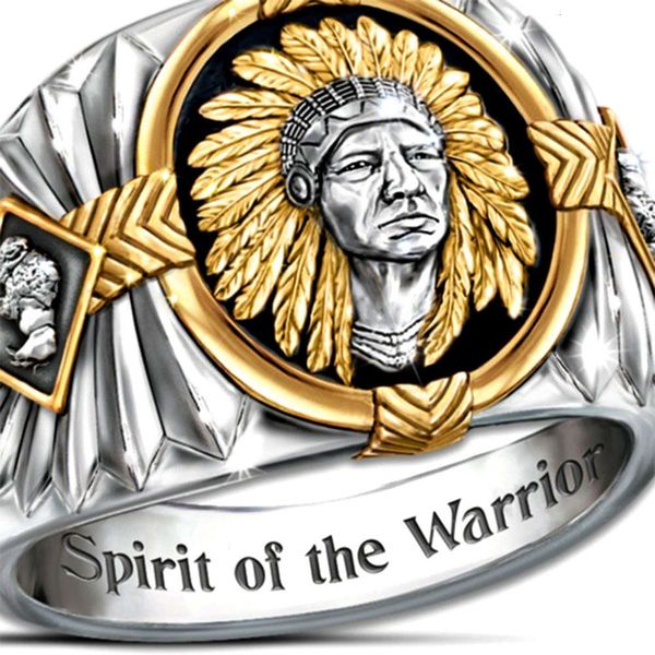 

creative accessories hip hop style viking warrior two color female ring, Black