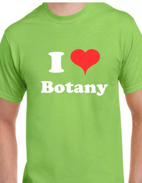

i love botany t shirt heart study of plants nature growth psynthesis tee, White;black