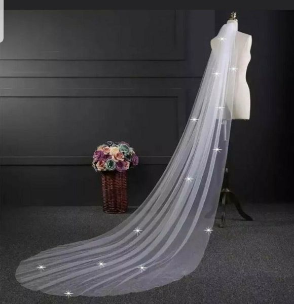 

bridal veils white wedding veil 1 layer crystal diamond inlaid, accessories, Black