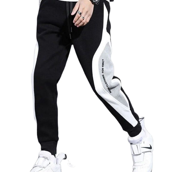 

men's pants summer thin trousers male korean version logo casual loose large size sports student versatile, Black