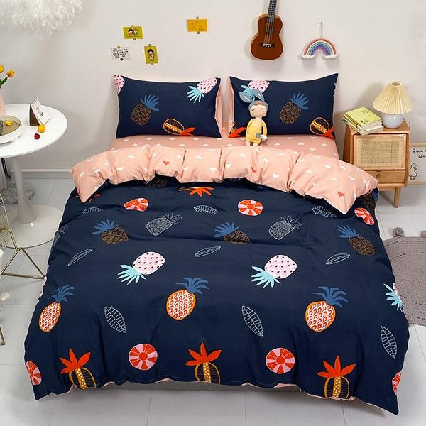 

bedding sets fruits double king  twin duvet cover bed sheet pillowcases pineapple quilt cartoon bedclothes