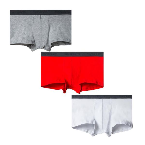 Mutande 3 pezzi intimo uomo boxer set cotone traspirante boxer sexy uomo mutandine solide boxer alta qualità