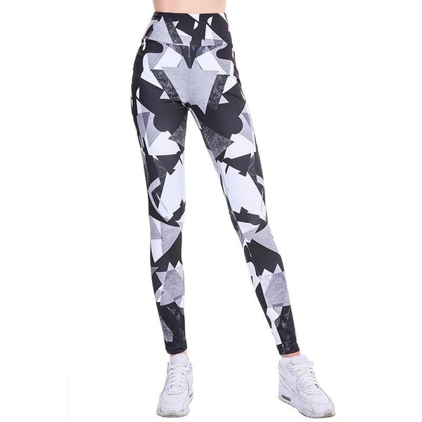 

women's leggings normov women 2021 fashion casual print high waist push up elasticity workout fitness body sculting leggin, Black